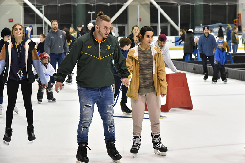 Students taking part in open skate