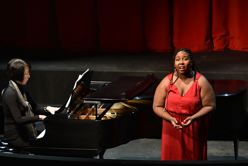 Soprano Angel Tyler performs during Collage concert