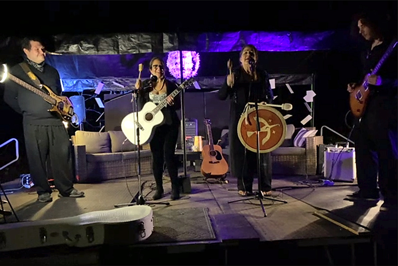 Joanne Shenandoah and her band perform during opening ceremonies of the annual Hart Hall Global Awareness Conference on Nov. 6