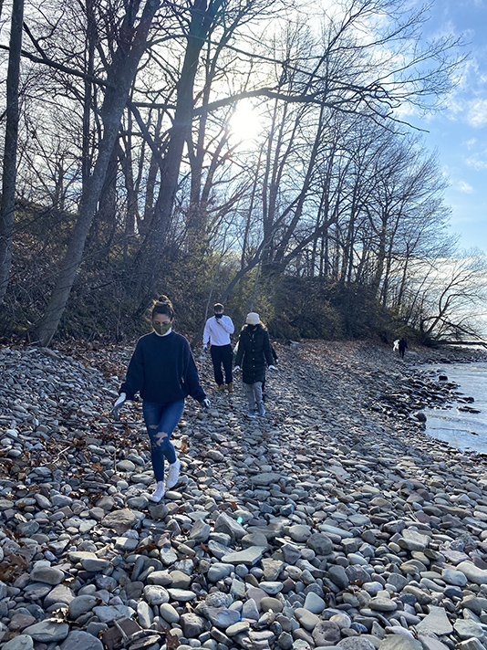 The Office of Sustainability hosted a series of Earth Week cleanups, including this April 22 pickup along the shores of Lake Ontario