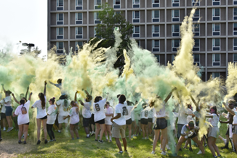 Picture perfect weather met the annual Color Oswego 1.5 mile run/walk around SUNY Oswego's west side of campus Aug. 27. The hundreds of participants received an official Color Oswego T-shirt and sunglasses for the event sponsored by the Campus Recreation, Fitness Centers and Dean of Students Office.