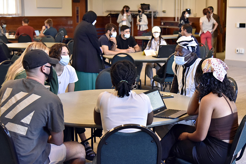 This year's annual Humphrey Fellows Speed Meeting event held Oct. 12 in Sheldon Ballroom allowed students to meet 11 professionals from around the world. 