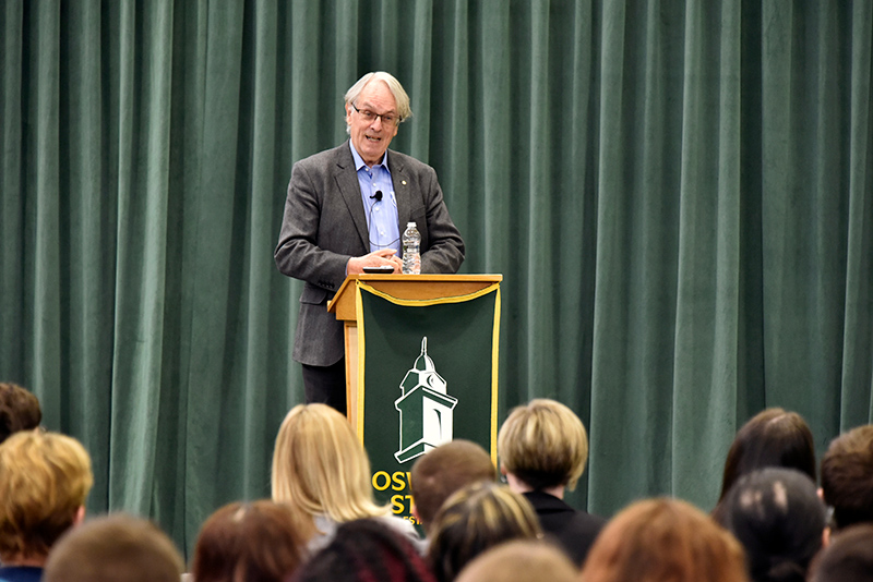 Quest keynote speaker was Dr. Stan Whittingham who spoke on “Climate Change and the Electric Century." Whittingham, of SUNY Binghamton, is the inventor of lithium batteries and is 2019 Chemistry Nobel Laureate. The event was held April 6 in the Deborah F. Stanley Arena and Convocation Hall.