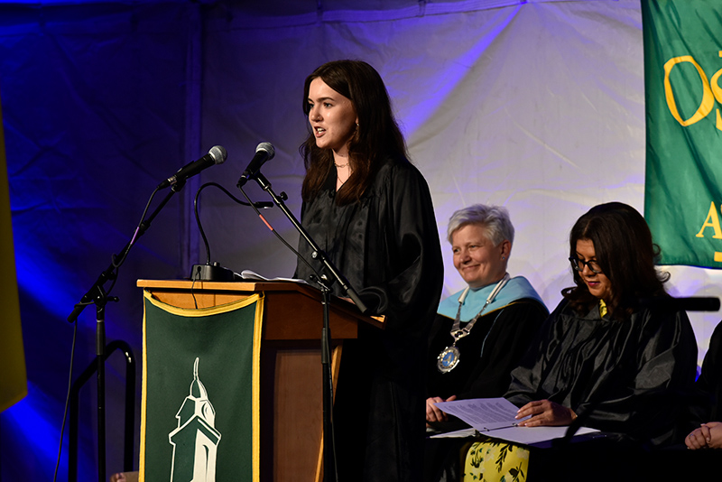 Gabriele Candela, who graduated the following day, provided the Student Speaker address for the Torchlight Ceremony on May 13.