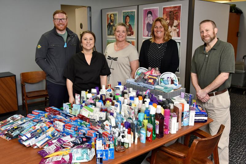The campus SEFA (State Employees Federated Appeal) committee collection drive provided donations of personal care items to Services to Aid Families (SAF). 