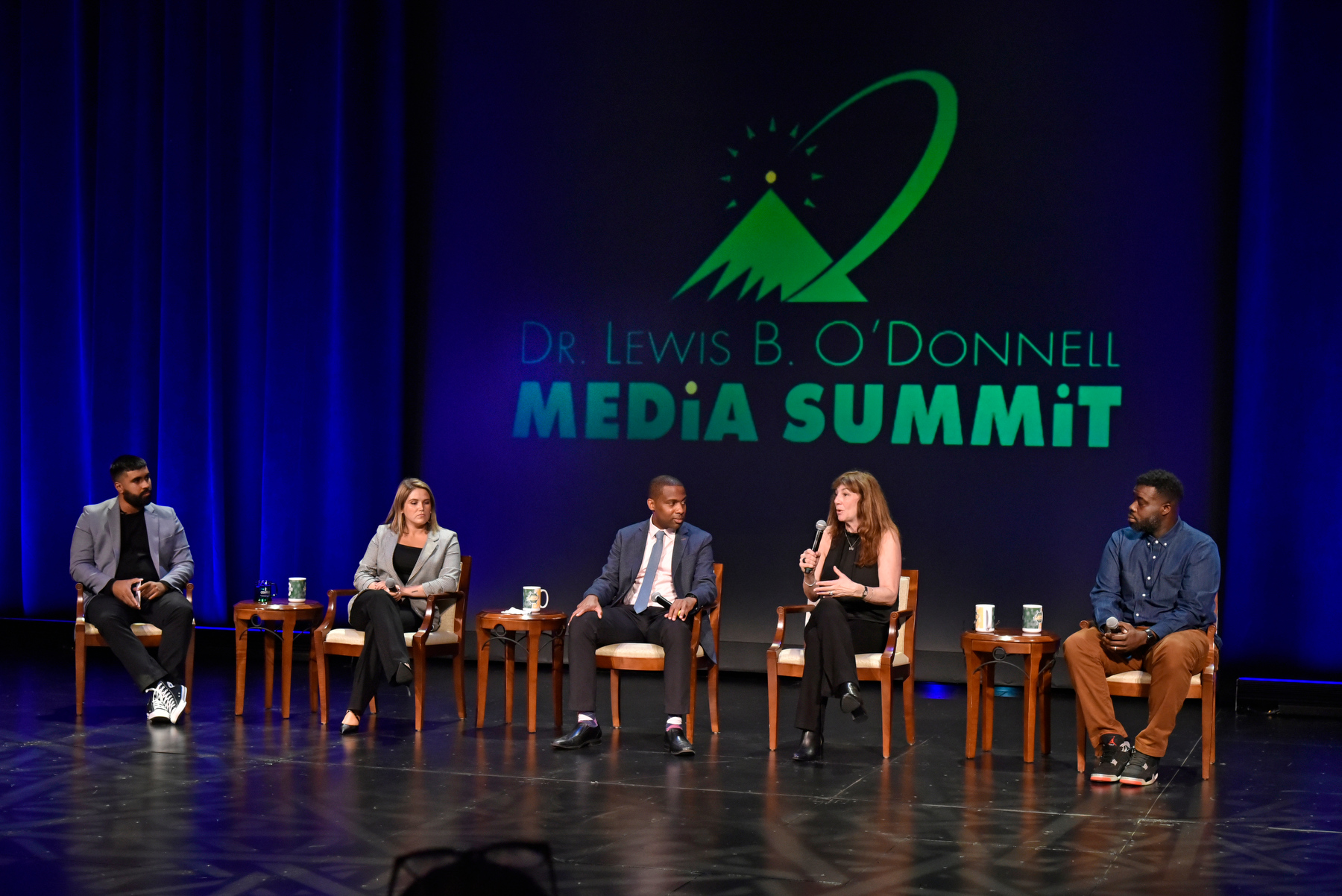 The 18th annual Dr. Lewis B. O'Donnell Media Summit held Oct. 26 in Tyler Hall's Waterman Theatre was themed "Reaching for the Summit: Underrepresentation in Sports Media." Five alumni took part in an afternoon panel discussion.