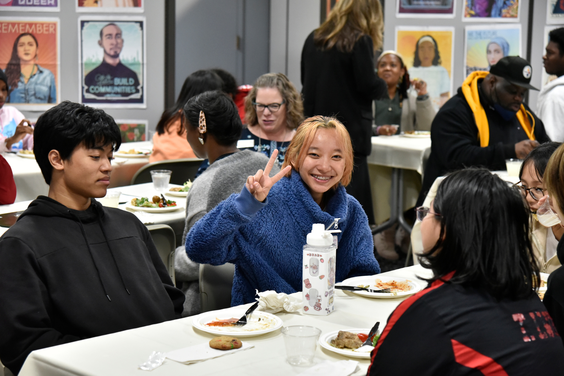 Students from Syracuse visited campus on Oct. 27 and enjoyed a lunch hosted by the James A. Triandiflou '88 Institute for Equity, Diversity, Inclusion and Transformative Practice. 