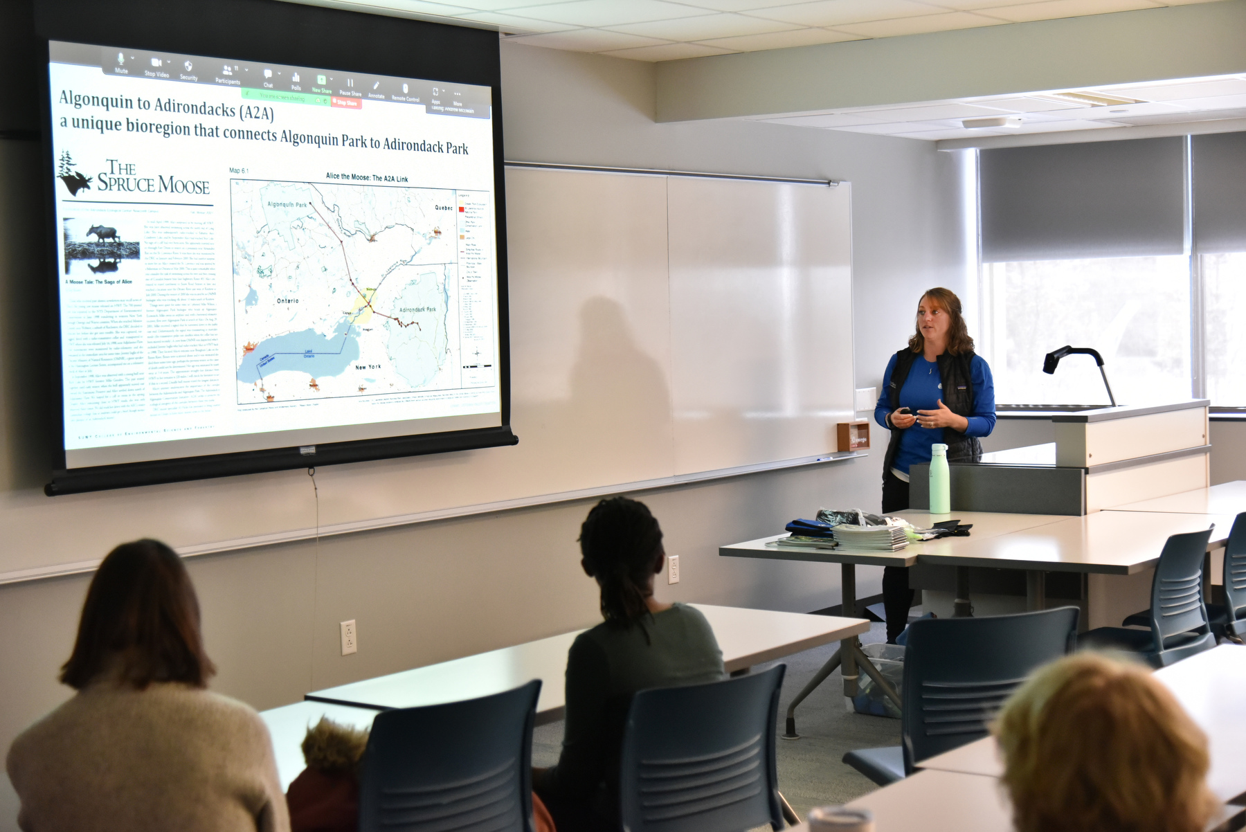 Brittney Rogers, a 2013 zoology alumna and an aquatic restoration and resiliency coordinator with the Nature Conservancy, visited campus to provide a talk, “Regional Invasive Species Program Overview, Initiatives, and Opportunities.” 