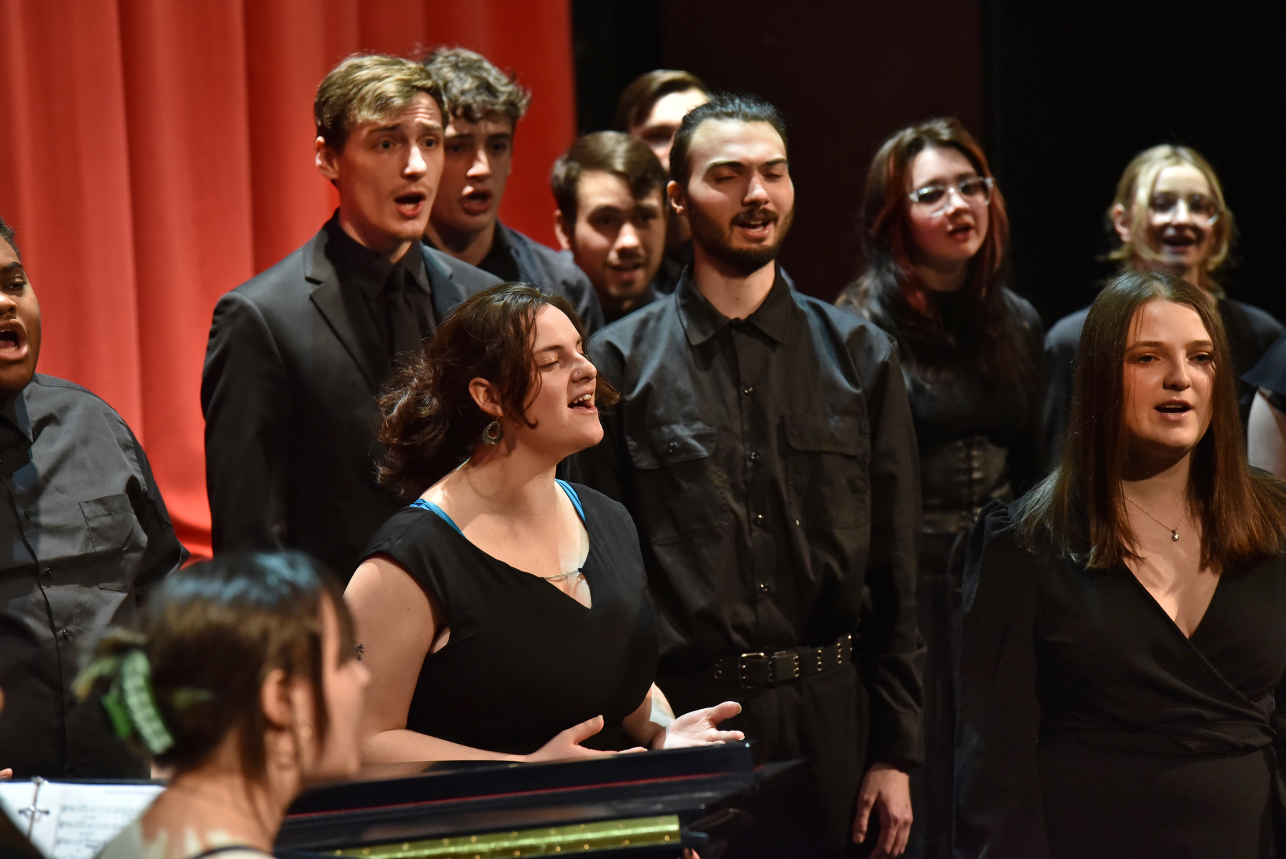 Oswego State Singers perform during the March 3 "Collage" Concert, held in Waterman Theatre, which featured student and faculty performers from the SUNY Oswego Department of Music performing a wide range of selections from jazz to classical and beyond. 