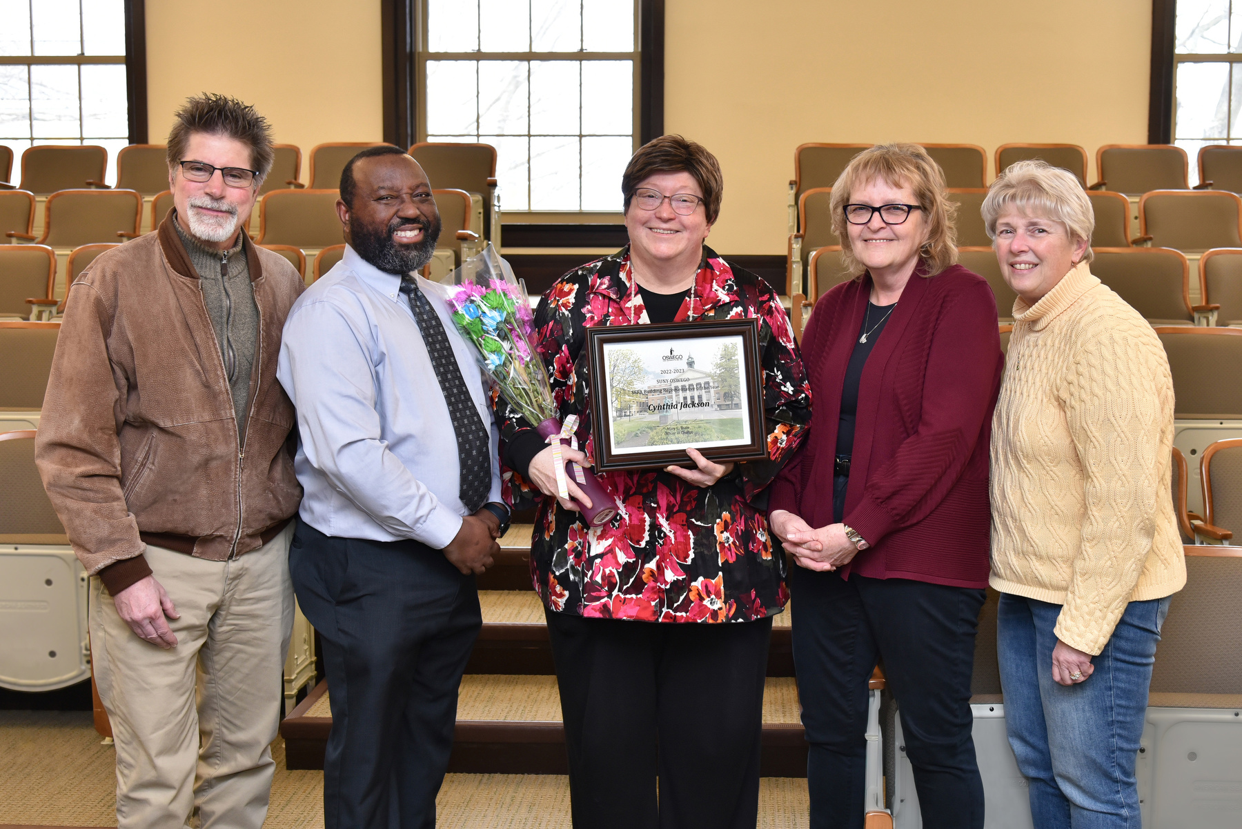 Cynthia Jackson in the Office of Admissions was named Building Rep of the Year during recent State Employees Federated Appeal (SEFA) fundraising efforts at SUNY Oswego.