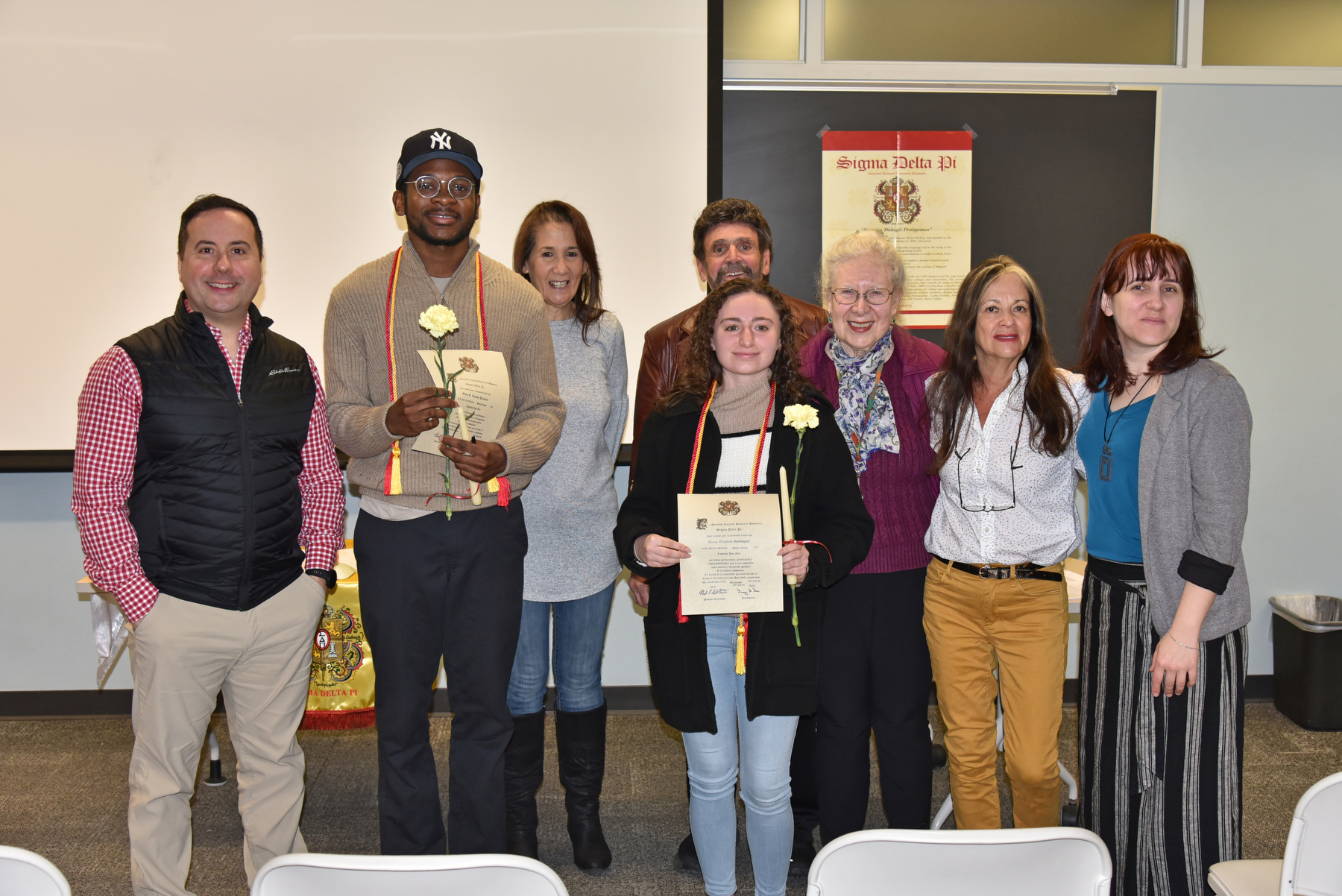 During Quest, the modern languages department held initiation ceremonies inducting students into Sigma Delta Pi, the Spanish Honor Society, and a separate ceremony for the French Honor Society. 