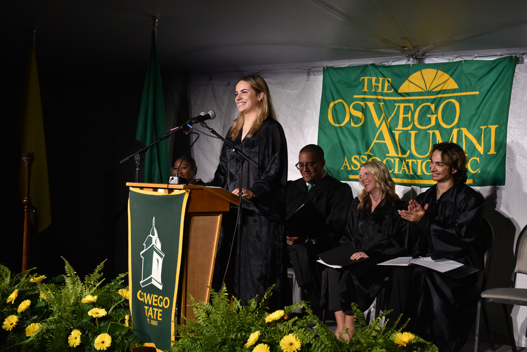 Amy Krohl '23 served as student emcee for the May 12 Torchlight Ceremony.