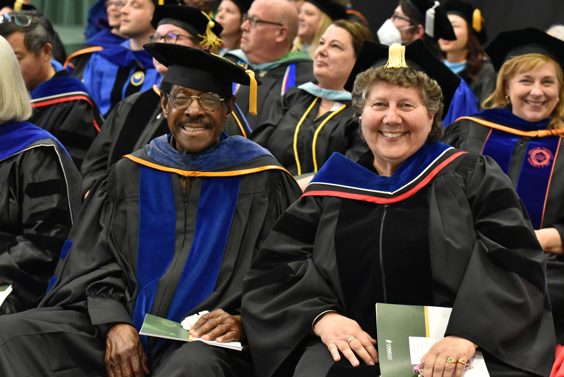 Retiring faculty were recognized during the 4 p.m. ceremony. Pictured are two influential School of Education faculty members: Distinguished Service Professor Alfred Frederick and professor Jean Ann.