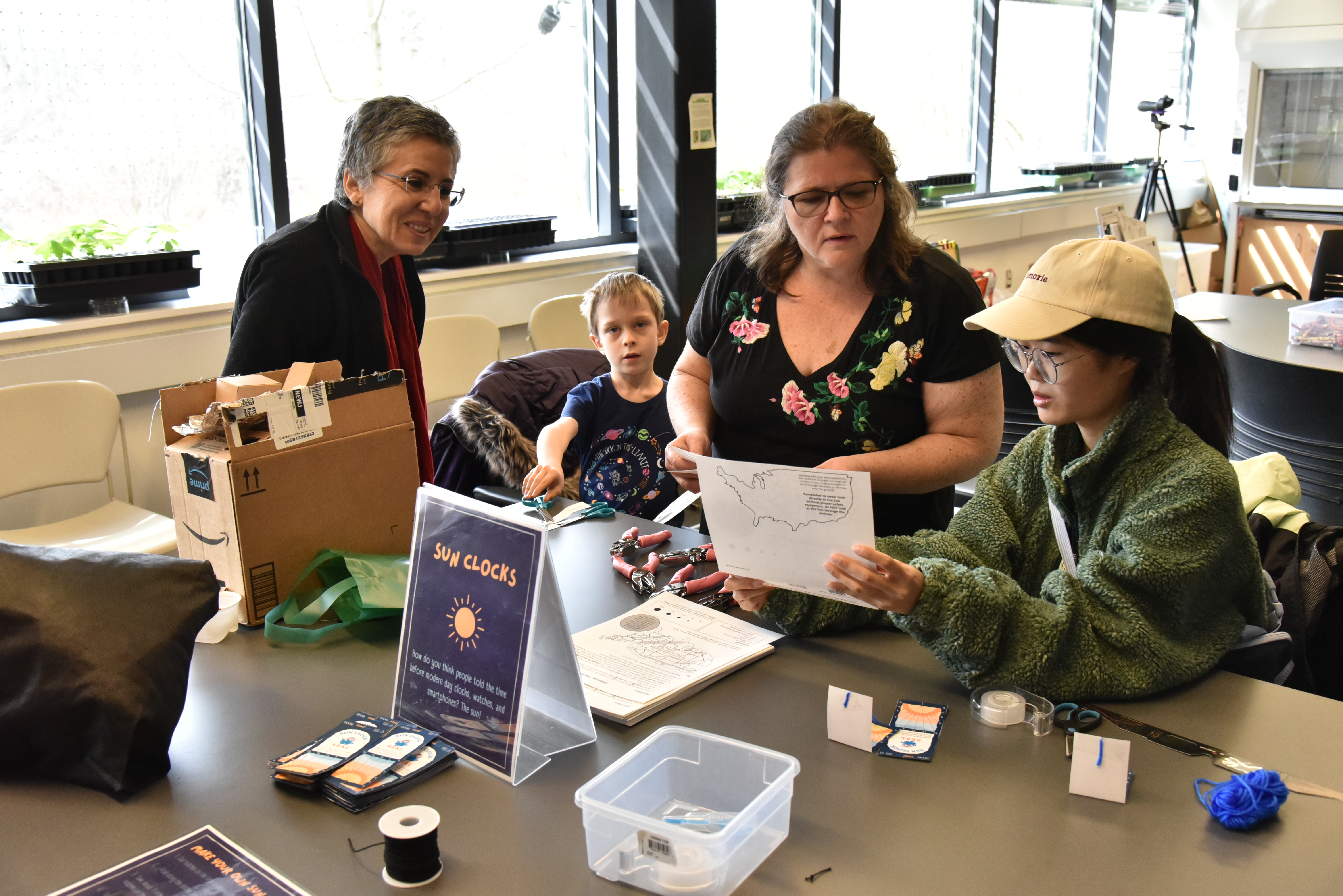 The many fun science projects at Rice Creek Field Station for the eclipse included making pinhole viewers to safely view the eclipse.