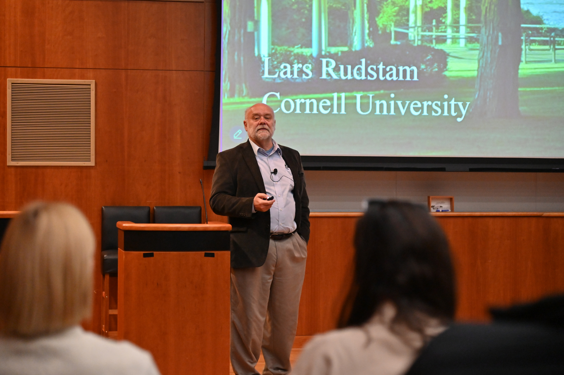 Lars Rudstam, director of the Cornell Biological Field Station and a professor of natural resources and the environment, provided the Quest keynote on “Ecological interactions in one of the world’s largest lakes –- next door Lake Ontario -– and thoughts on ecological forecasting.”