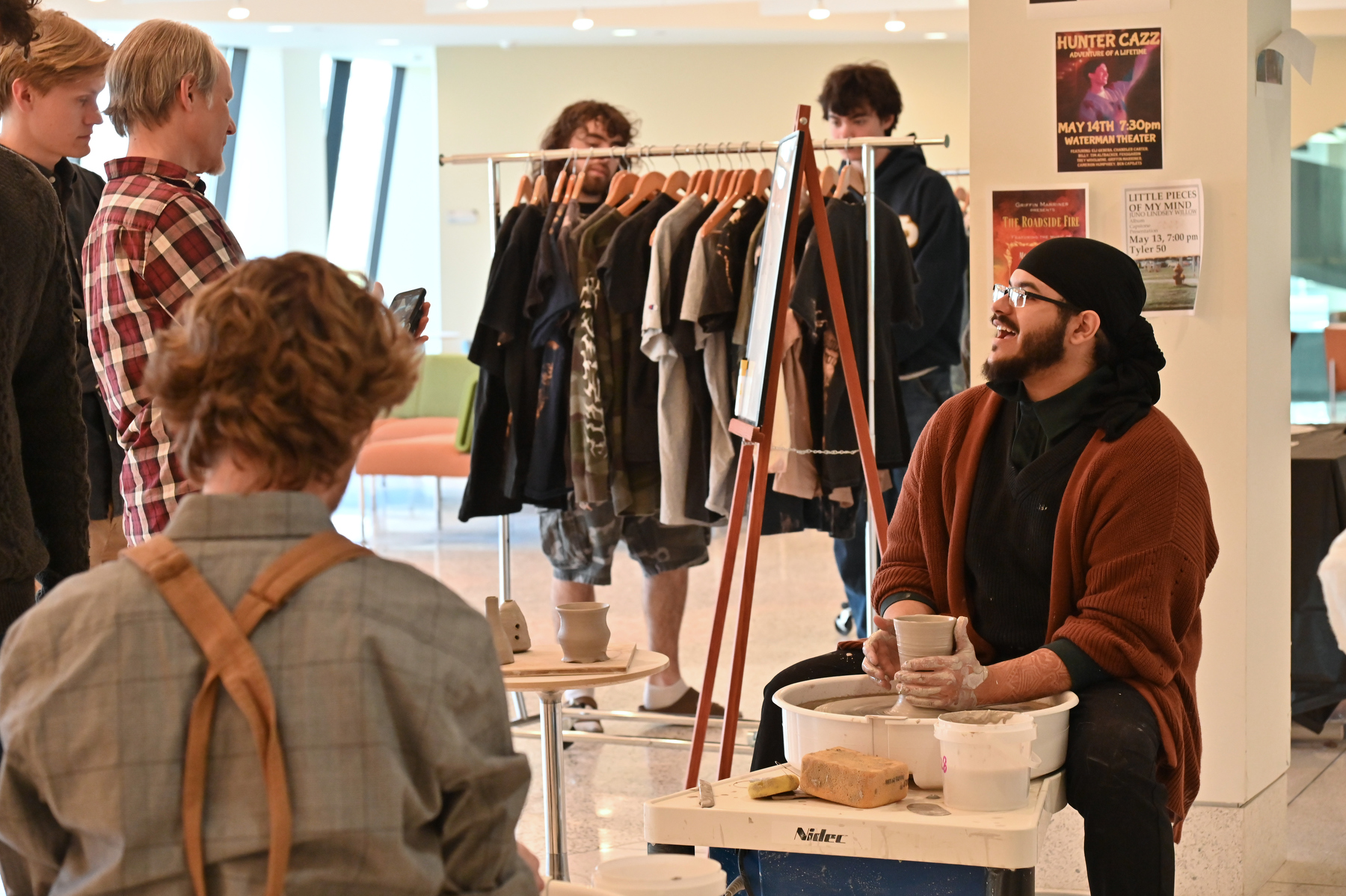 Art students exhibited their talents, sometimes while creating, during Quest in Tyler Hall.