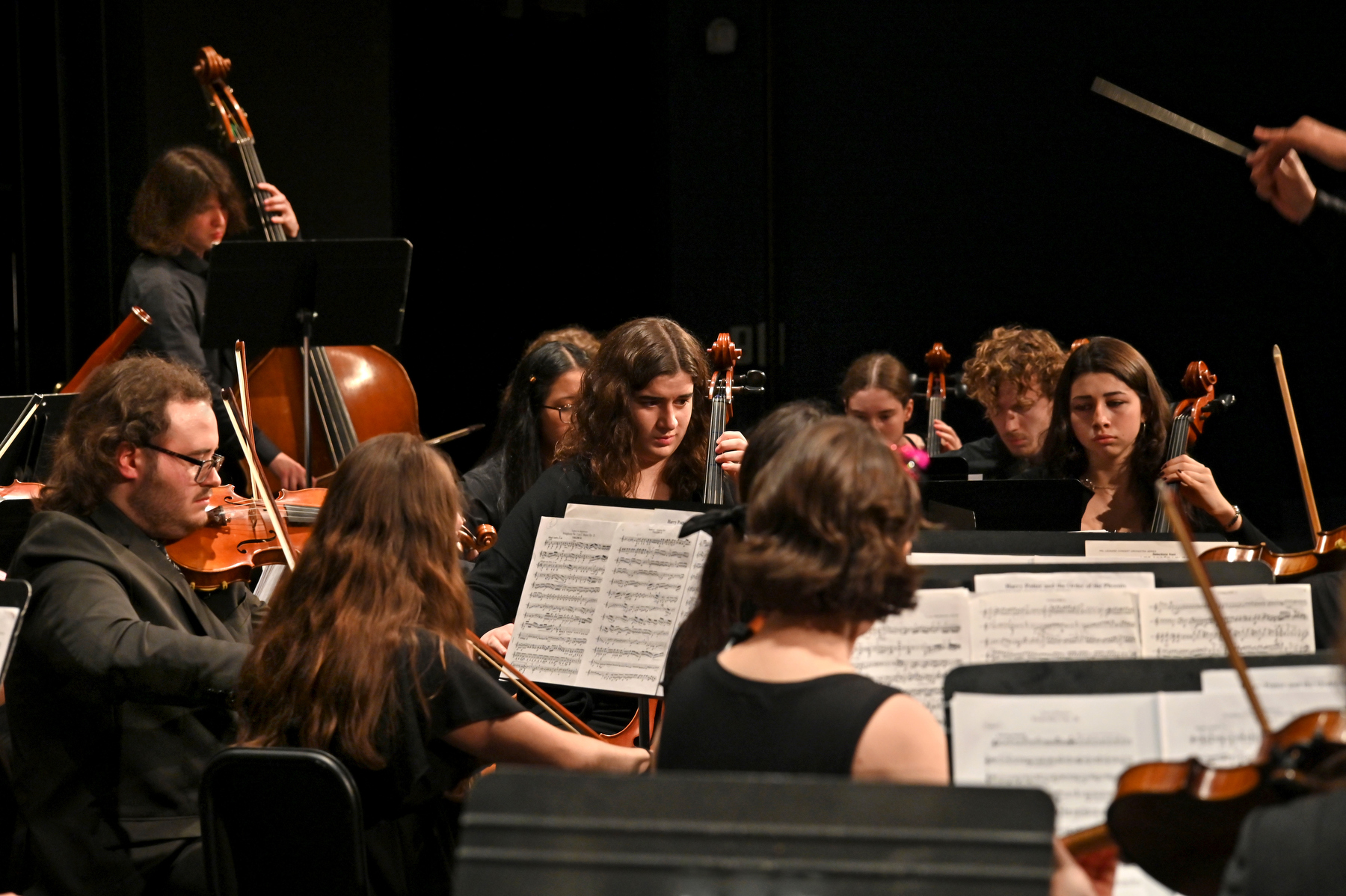The SUNY Oswego College-Community Orchestra, conducted by Trevor Jorgensen of the music faculty, presented its Spring Concert on Wednesday, May 7 in Waterman Theatre. The program featured Jean Sibelius’ “Finlandia,” Beethoven’s “Symphony No. 1” and selections from “Harry Potter and the Order of the Phoenix” and “Les Misérables.”