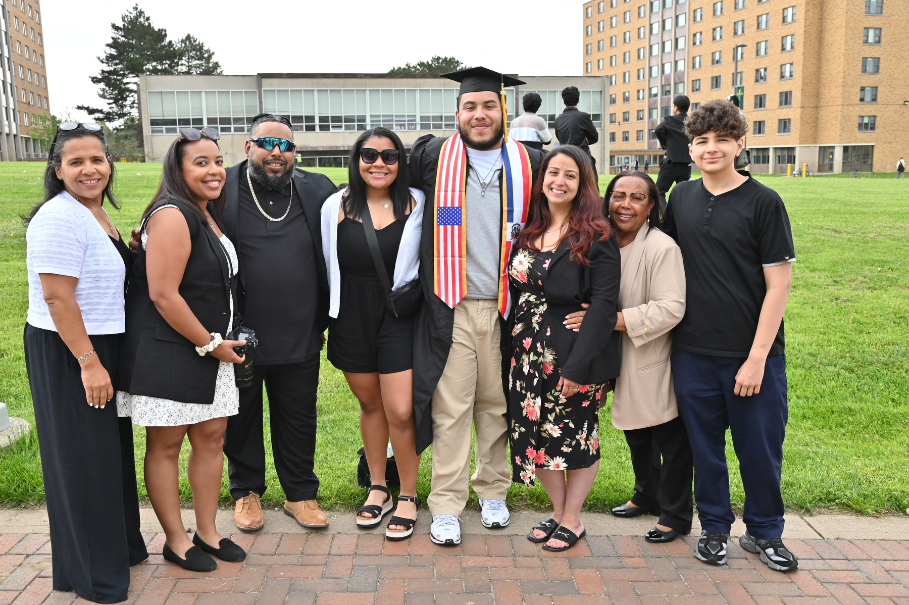 Graduates reconnected with family and friends after the 9 a.m. ceremony.