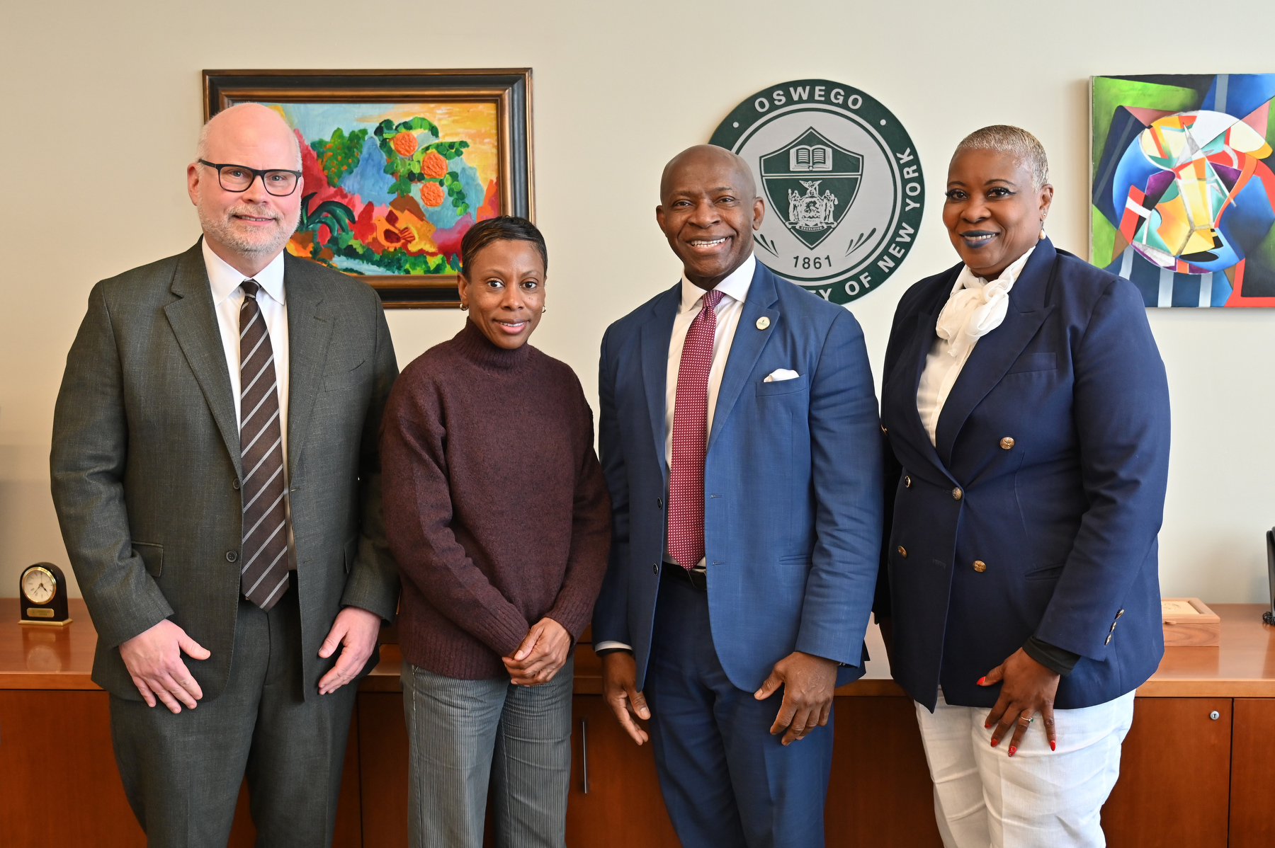 The Bahamas Ministry of Education recently visited campus to discuss its enrollment partnership with SUNY Oswego. 