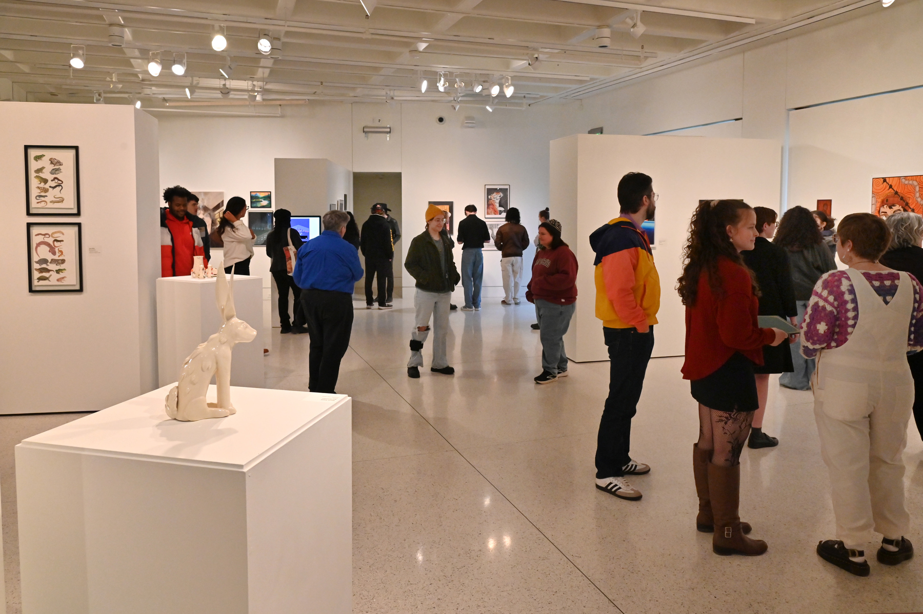 The 63rd Annual Juried Student Exhibition, a show of artworks which honors SUNY Oswego's student-driven focus by presenting an exhibit that is entirely by students, was held March 10 to April 3 in Tyler Art Gallery. Sponsored by the Student Art Exhibition Club, the annual project showcases the exceptional artistic talents and visions of the student body. 