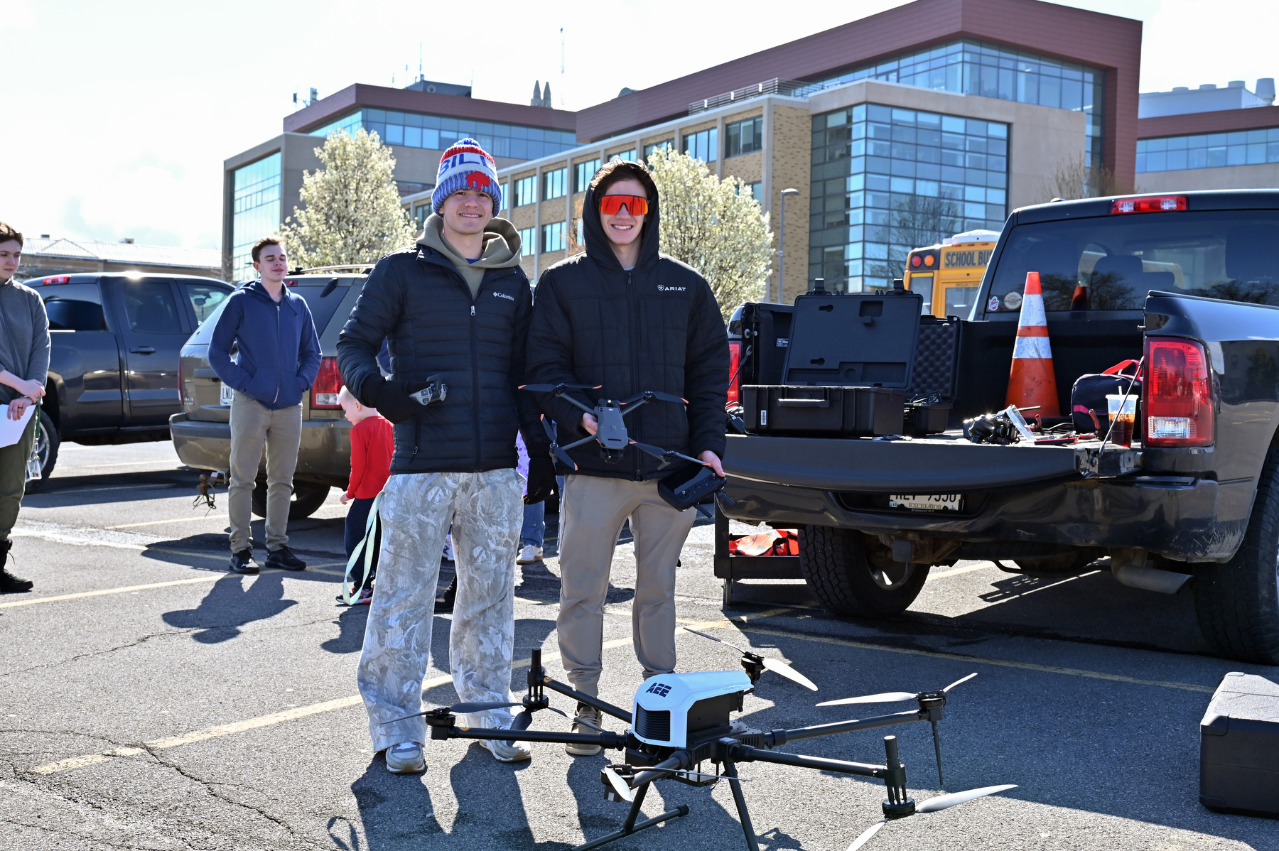 Community Math Day featured demonstrations of drone aircraft with Mexico High School seniors Toby Caroccio and Noah Caroccio.
