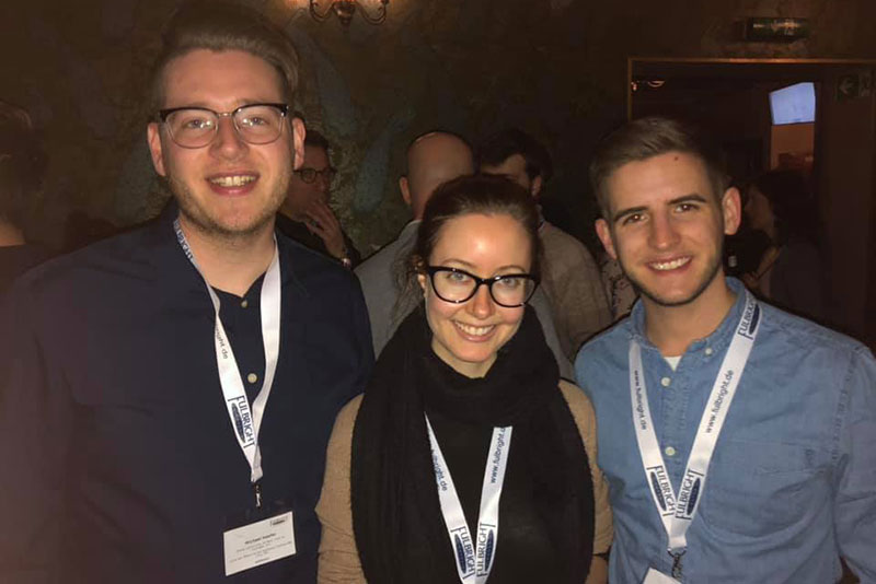 Oswego alumni who won Fulbrights meet up in Berlin