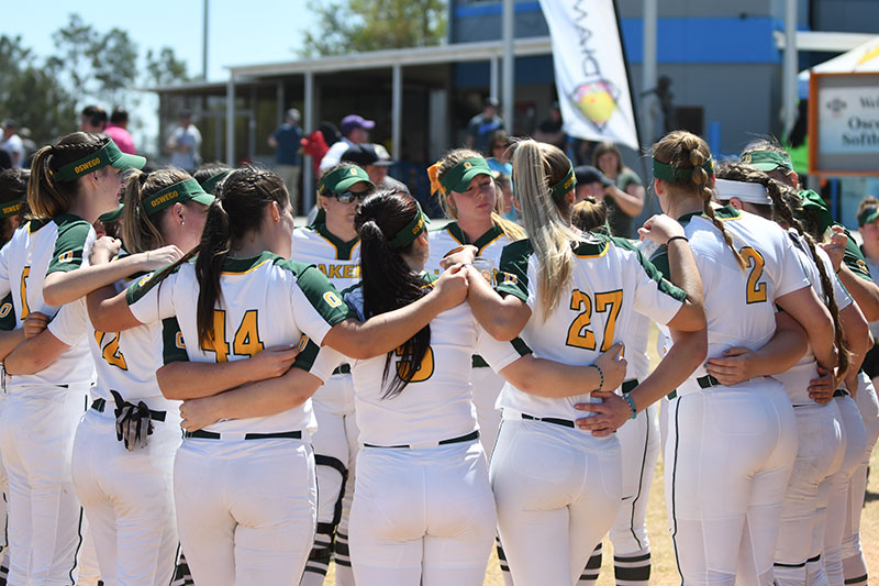 Softball team playing on the road during spring break