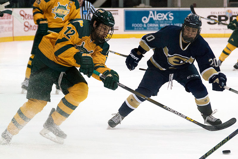 Joey Davies playing hockey