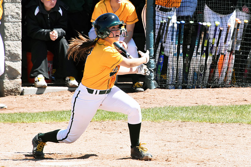 Softball standout Sarah McCullough hitting