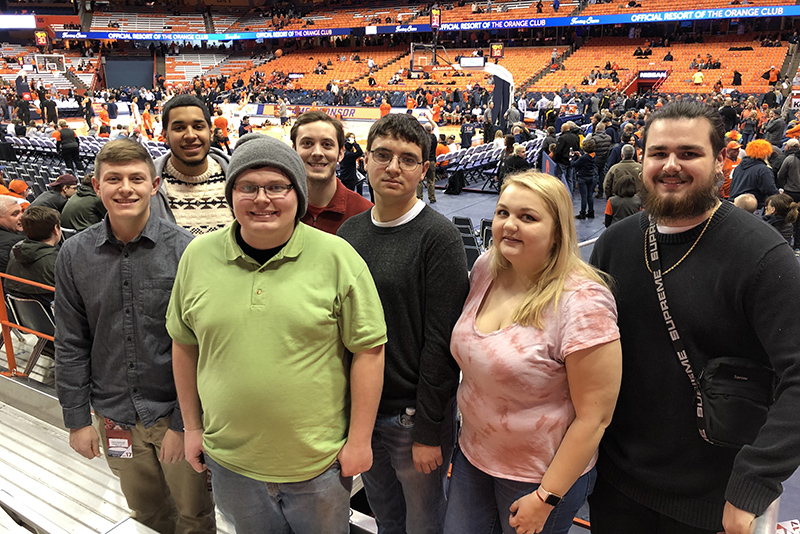 Students from broadcasting professor Mike Cleland’s new Television Sports Production course had all-access passes to Syracuse University men’s basketball game vs Wake Forest on Feb. 8