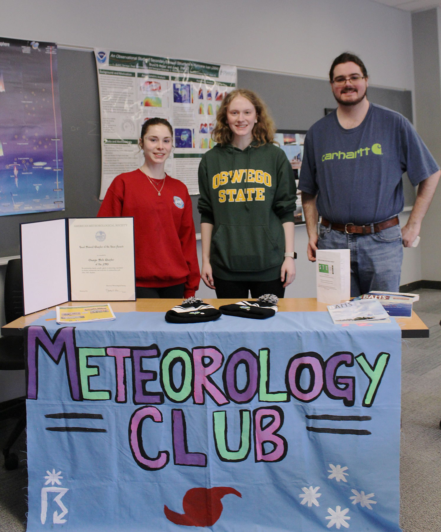 Students and faculty members -- including these members of the Meteorology Club -- welcomed visitors to the Shineman Center and Rice Creek Field Station during STEM Community Day on April 6 in advance of the total solar eclipse.