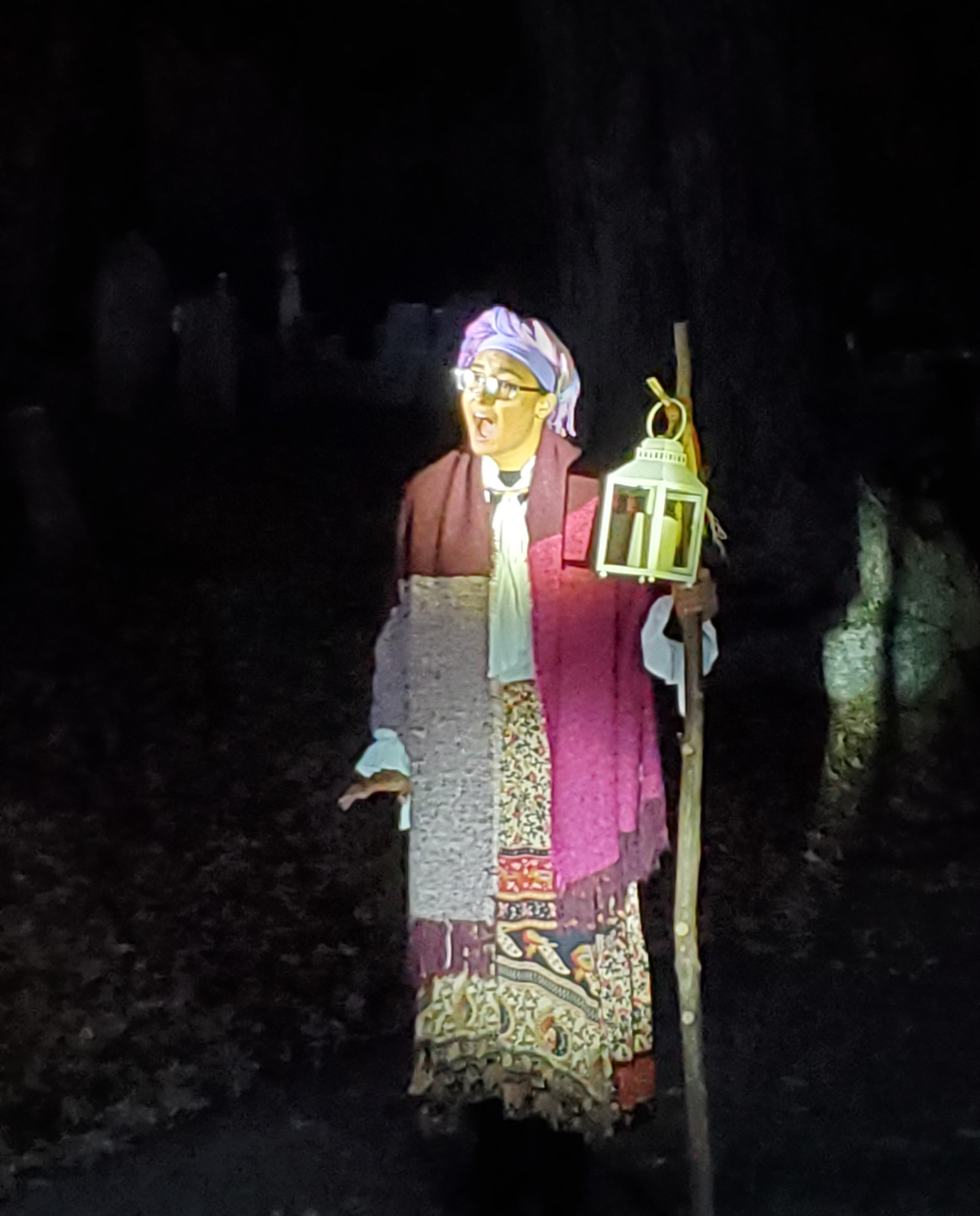 SUNY Oswego's storytelling class returned to in-person presentation for the 6th annual Oswego Town Rural Cemetery: Ghost and History Storytelling Tour on Oct. 29.