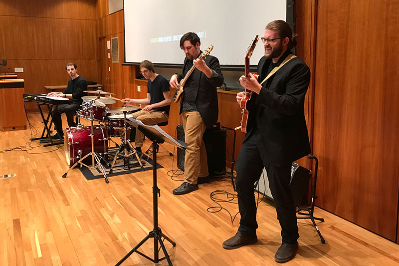 Student jazz band performing