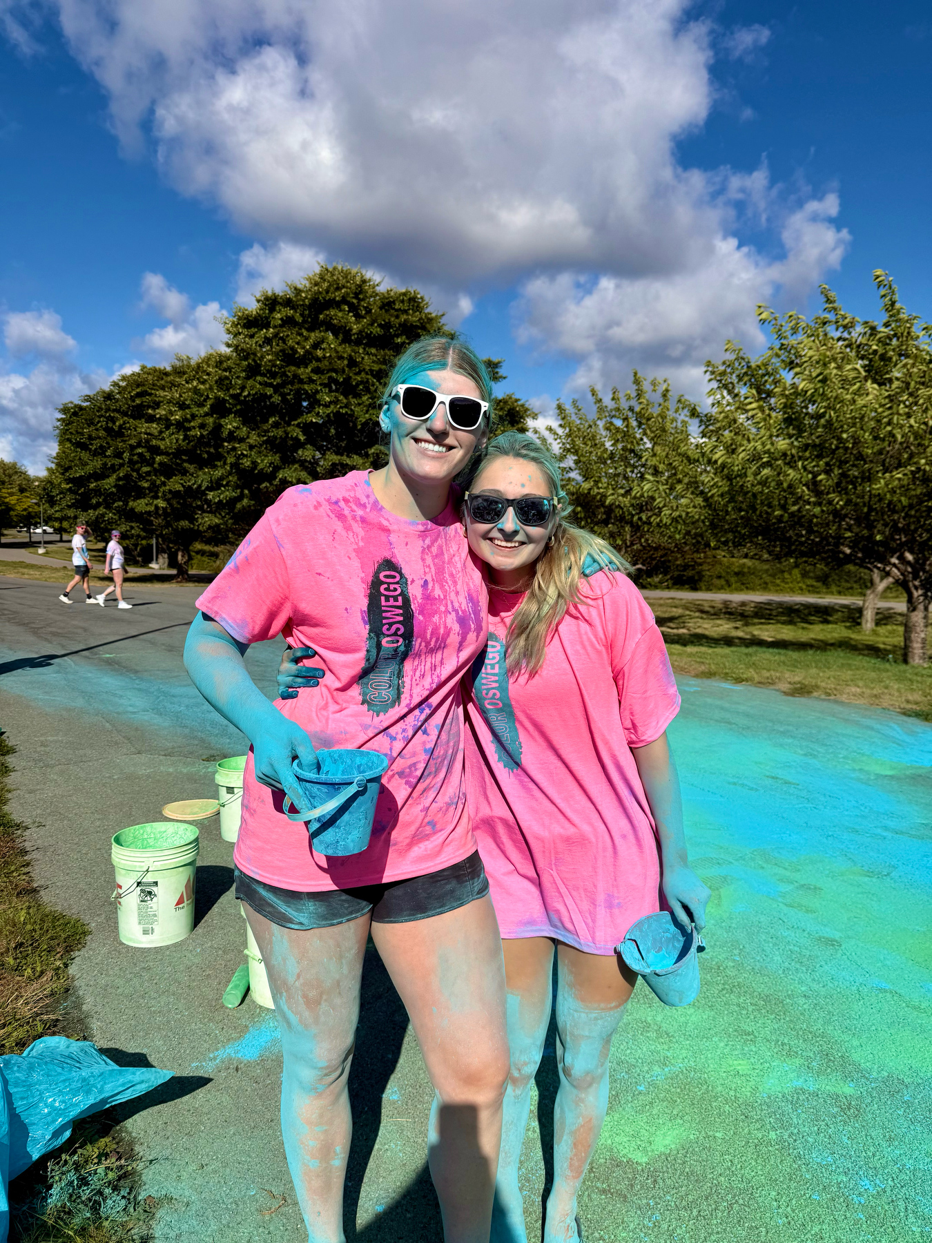 It was pretty easy to see which students participated in the Color Oswego run/walk.