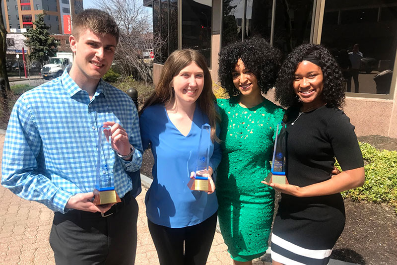 Students with New York State Broadcasters Association Excellence in Broadcasting Awards