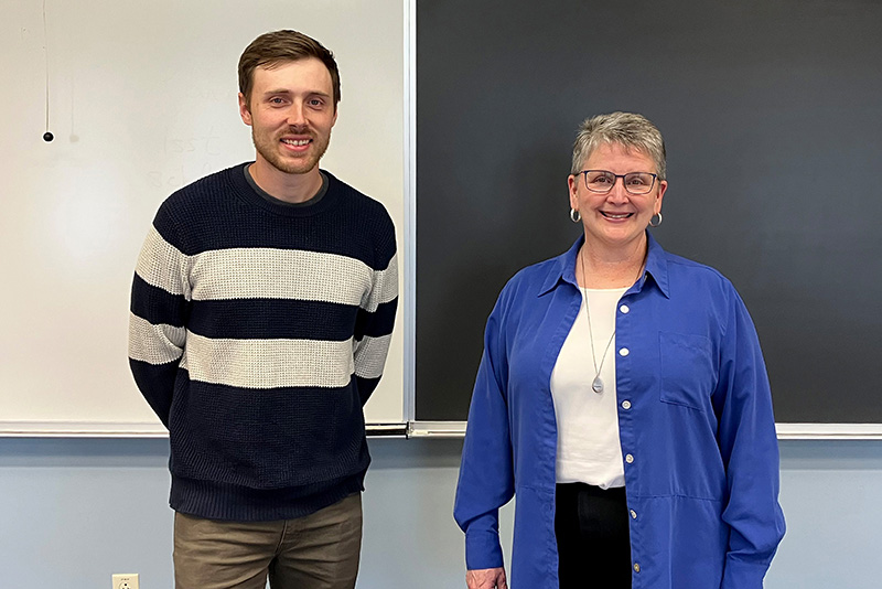 Faculty members Justin Mastrangelo of art and design and Sandy Bargainnier of health promotion and wellness were recently honored as SUNY Online Teaching Ambassadors.