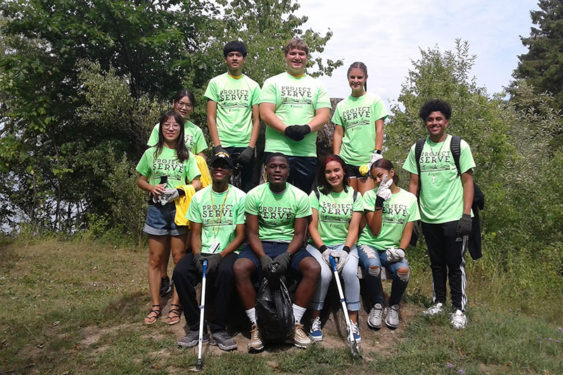 Student volunteers helped clean up Rice Creek trails