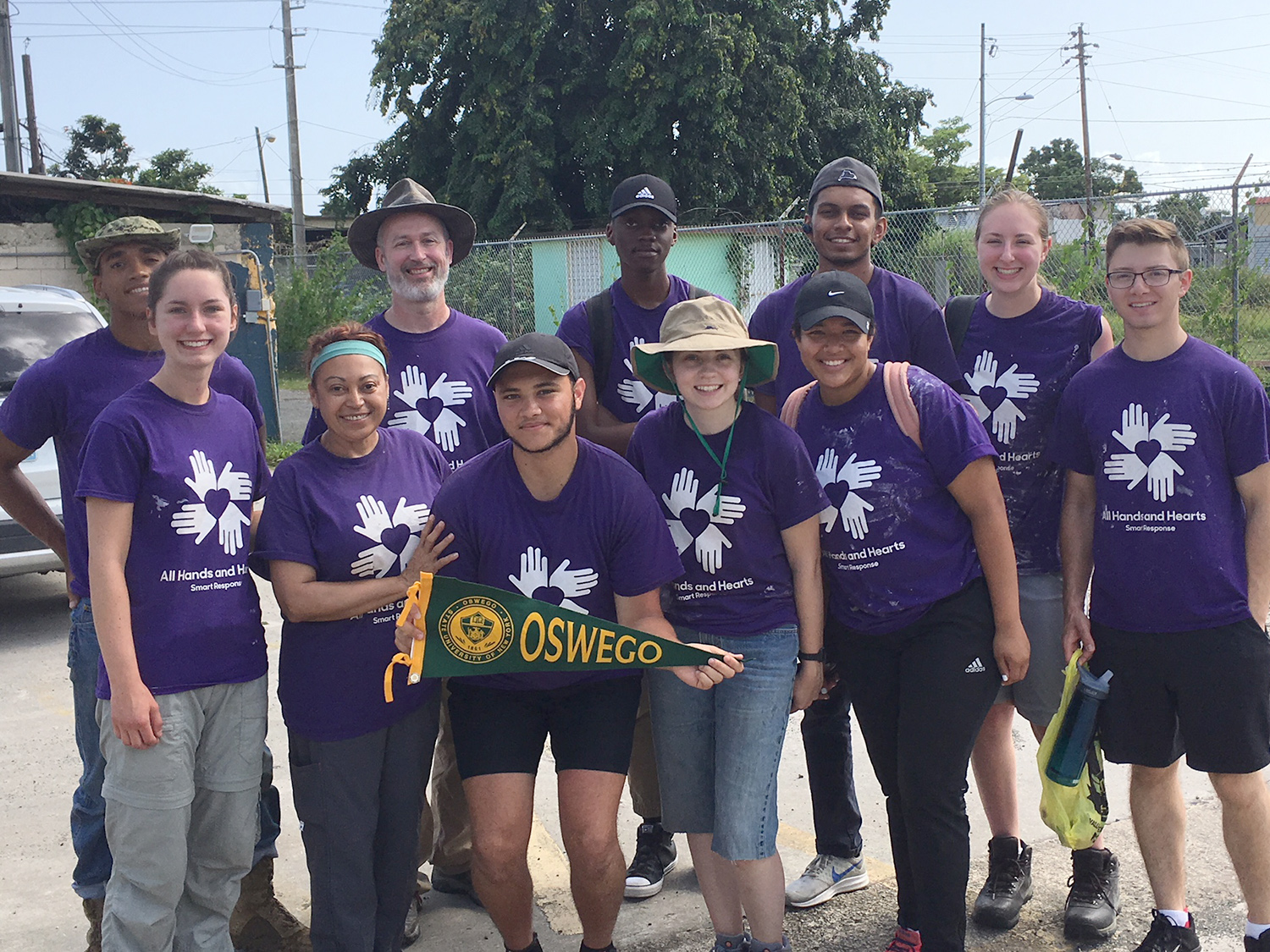 Oswego team members show pride while helping in Puerto Rico