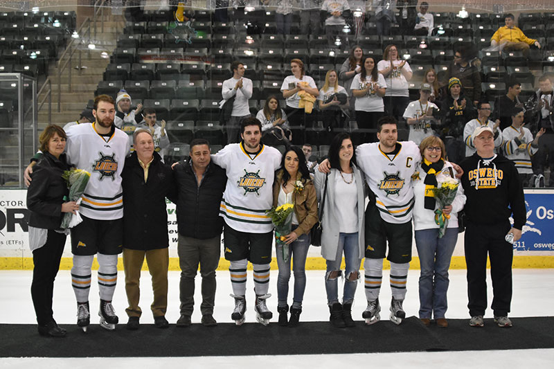 Men's hockey players honored on Senior Day