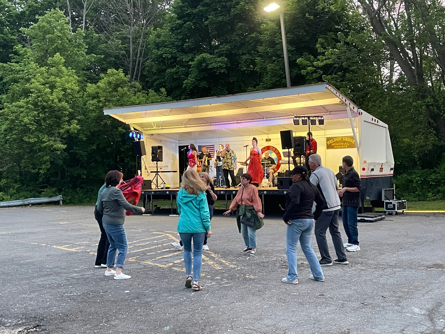 The All-Alumni Spirits and Sunsets Party June 10 featured dancing along to the tunes of Nik Lite while watching a famous Oswego sunset during an outdoor concert behind Penfield Library and Lanigan Hall. 