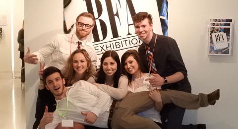 Art student pose at BFA Exhibition I