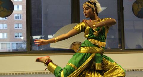 A dancer performs a traditional dance from India