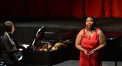 Soprano Angel Tyler performs during Collage concert