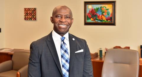 President Dr. Peter O. Nwosu in his office