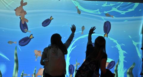 The "Immersive Elements" art installation by NOIRFLUX's Electric Heliotrope Theatre in collaboration with Oswego art students was open daily, starting on Quest, April 23, through May 4 in 133 Marano Campus Center.