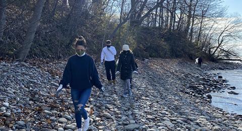 The Office of Sustainability hosted a series of Earth Week cleanups, including this April 22 pickup along the shores of Lake Ontario