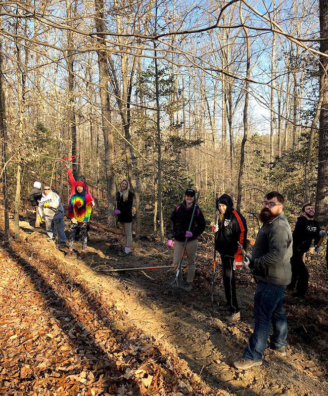 Students help clear hiking trails