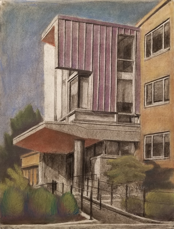 “Architectural Study Of Scales,” an art piece created by Ellen Weber (not pictured), won a President's Purchase Award at this year's Juried Student Art Exhibition.