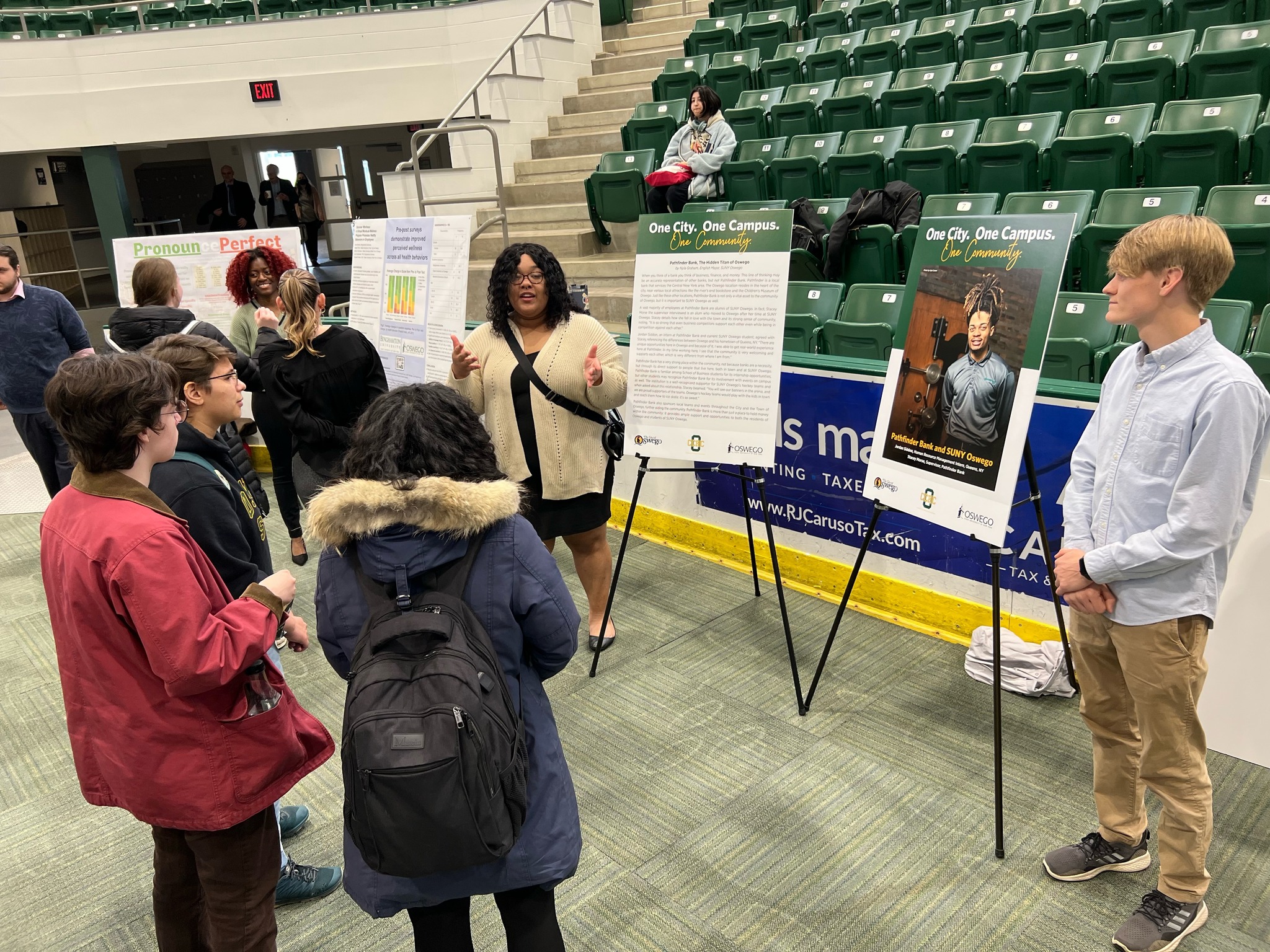 Students leading poster sessions