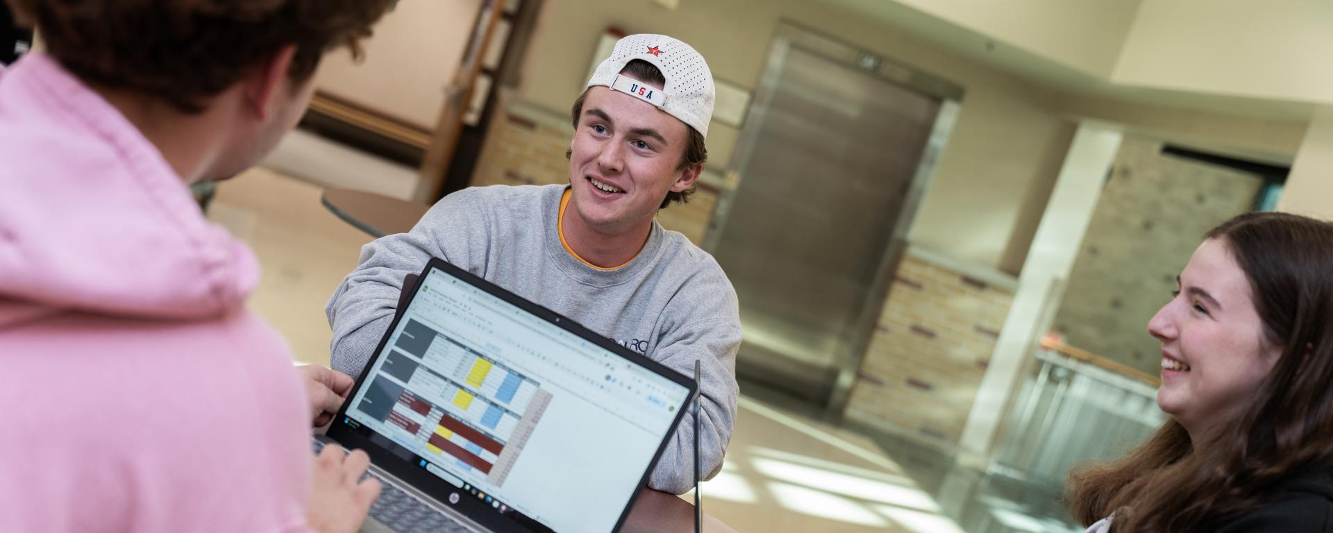 students working on a computer